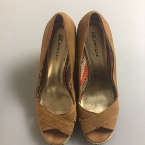 Anne Klein peep toe espadrilles
